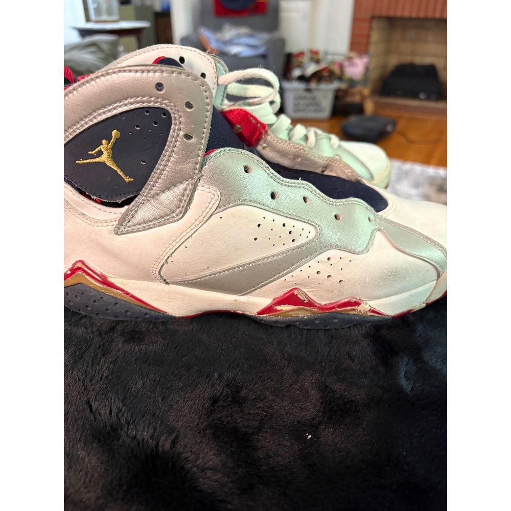 Air Jordan 7 Retro Olympic 2012 White Gold Obsidian 304774-135 Mens 7Y